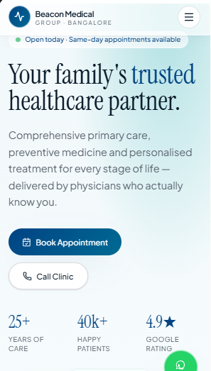 Beacon Medical Group — mobile view